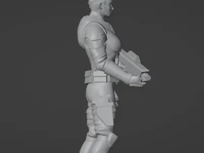Sci-Fi Female Fictional Futuristic Character  3D print model