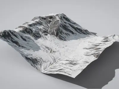 Snowy Landscape Low-poly 3D model