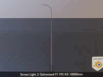 Street Light 2 Galvanized F1 M3 K0 10000mm Low-poly 3D model