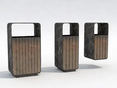 Street trash can - 4 3D model