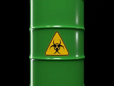Clean Green Barrel Low-poly 3D model