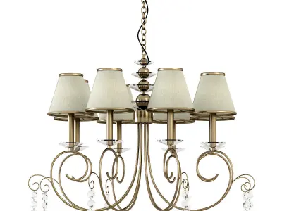 Chandelier with five lamps and crystals 3D model