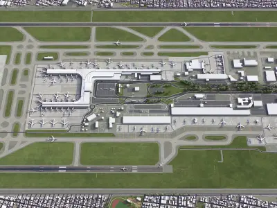 Bogota Airport Low-poly 3D model