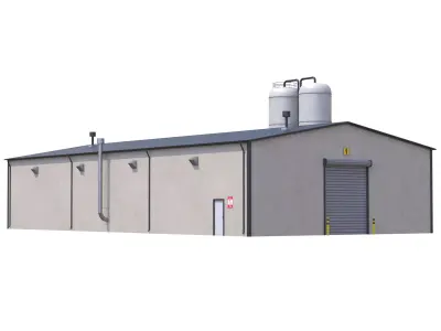 4 PBR Industrial Buildings Collection 3D Model Pack