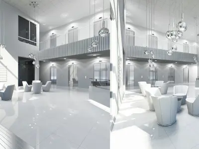 Office Interior Reception 3 3D model