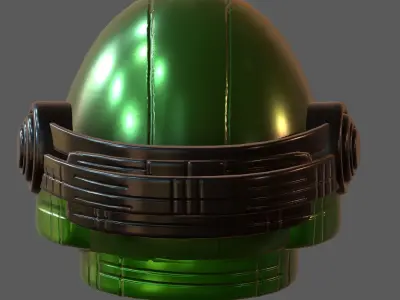 Gas mask helmet 3d model plastic scifi Low-poly  Low-poly 3D model