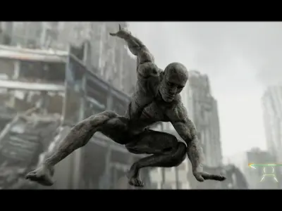 Stone Man - Animated - Rigged 3D model