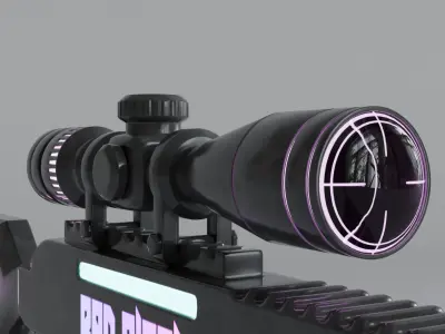 Sci-Fi Stylized Sniper Low-poly 3D model