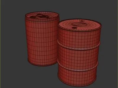 Castrol barrel Dirt Low-poly 3D model