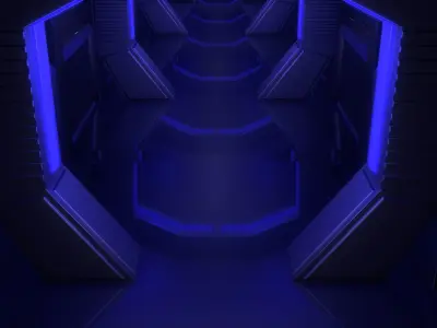 Sci Fi Corridor Low-poly 3D model