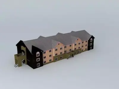 Apartments residential building Free 3D model