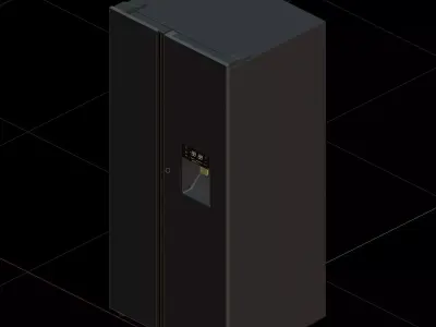 Side By Side Refrigerator With Water Stream 3D model