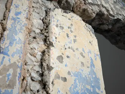 Abandoned House Ruined Part Scan - Door and Niche 3D model