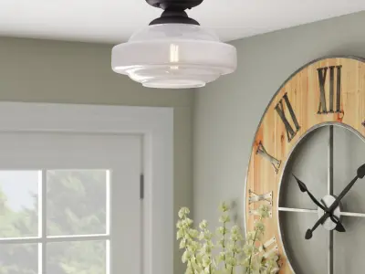 Gideon Semi Flush Mount - 2 Colour 3D model