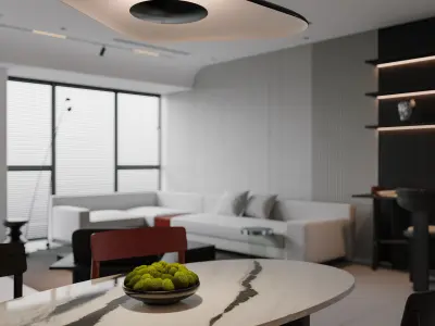 Modern style living room 3D model