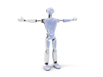 Humanoid Silver Robot model pack Low-poly 3D model
