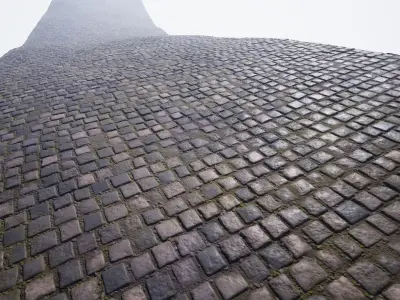 Procedural cobblestone material Low-poly 3D model