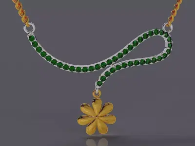 Radiant Flower Necklace 3D print model