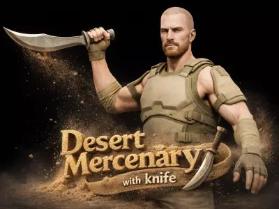 Desert Mercenary Free low-poly 3D model