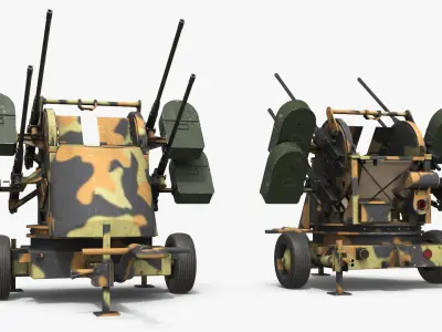  WWII Quad Heavy Machine Gun Turret Camo Pattern 