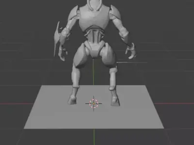 Industrial Worker Bot Low-poly 3D model