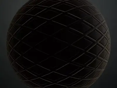 Dark Ornate Fleur-de-lis Grid PBR SEAMLESS Texture