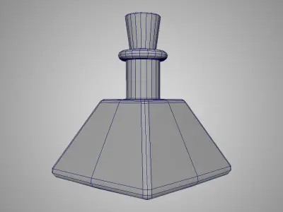 Fantasy Potion Bottle Divine White Elixir Game Ready 3D Model Low-poly 3D model