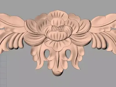 Door flower 3D relief STL Model for CNC woodworking carving E289 3D model