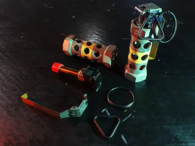 Stun Grenade Low-poly 3D model