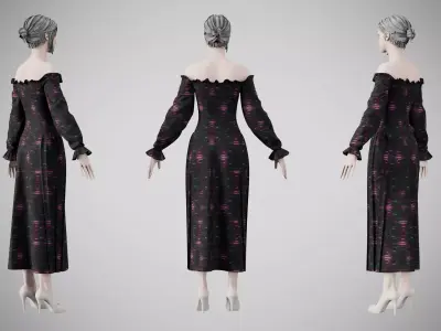 Dress 12 Light Burst Static Low-poly 3D model