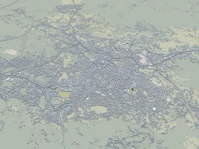 Taiz Yemen 25km Low-poly 3D model