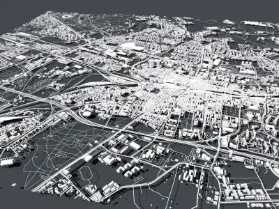 Cityscape Katowice Poland 3D model