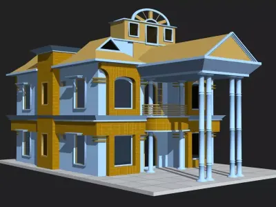 3d House Building Low-poly 3D model