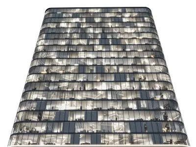 Modern office building 01 3D model