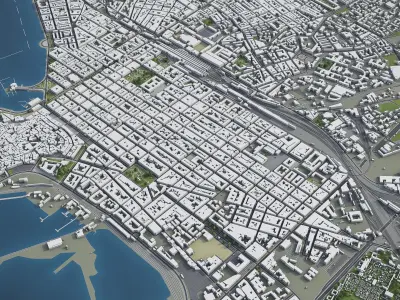 Bari - city  Low-poly 3D model