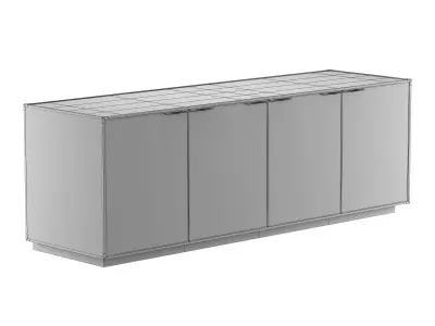 SAUNDERSON SHAGREEN PANEL 4-DOOR SIDEBOARD 3D model