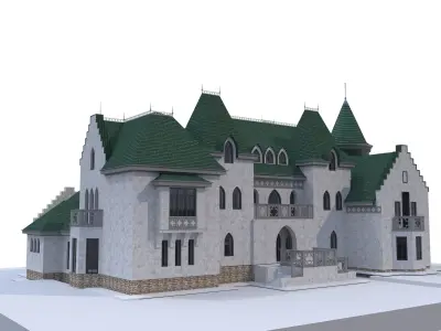 Castle 3D model with roof 3D model