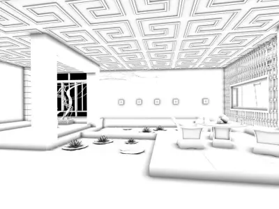 Business Restaurant - Coffee - Banquet  215 3D model