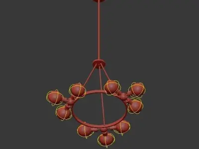 GARIM chandelier with balls hanging from it 3D model