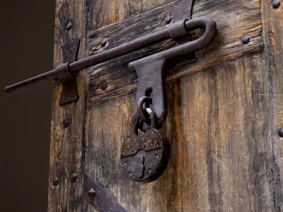 Old Medieval Door Low-poly 3D model