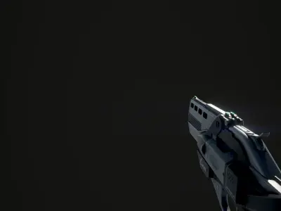 Lunar Revolver Low-poly 3D model