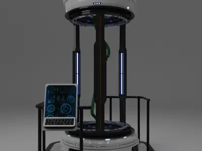 Sci-Fi Capsule Cloning Chamber Device Asset 3D model