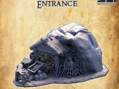 Infested Mine Entrance Tabletop Terrain 28MM 3D print model 3D print model