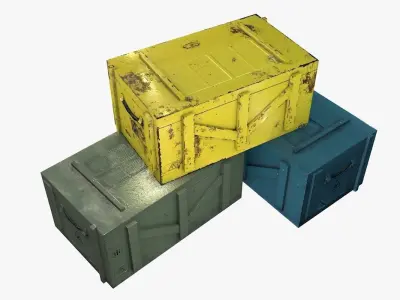 Sci-Fi Crates Low-poly 3D model