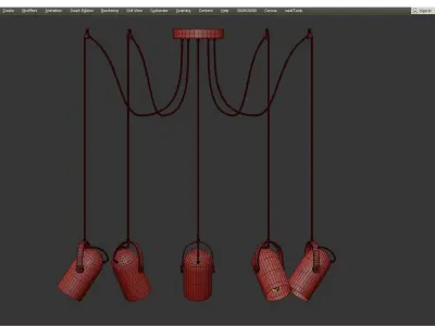 Tube Pendant White Low-poly 3D model