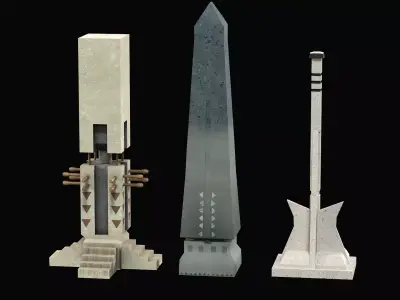 Monoliths Low-poly 3D model