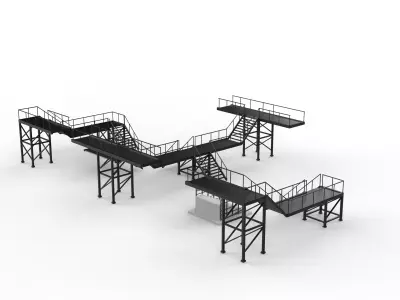 industrial stairs 03 3D model