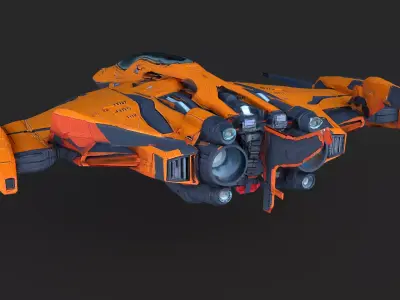 Orange Spacecraft High Detail 3D model