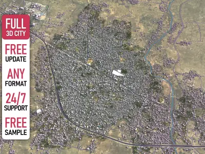 Aurangabad - 3D City Model Low-poly 3D model