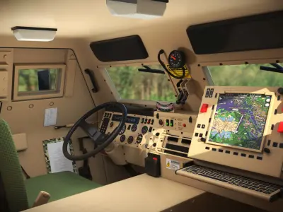  Tactical Air Defense Launcher Military Vehicle Sand Rigged 